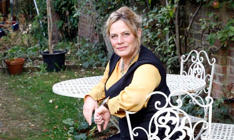Deborah Levy photographed at home in north London for the Observer by Sophia Evans.